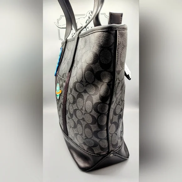 RARE! Coach X NASA City Tote -Upcycled- One-of-a-Kind Black/Grey - Picture 10 of 16